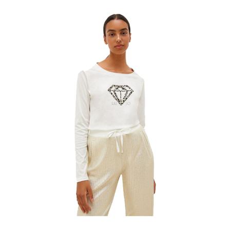 Liu Jo Long Sleeve T-Shirt Hvid, Dame Langærmet