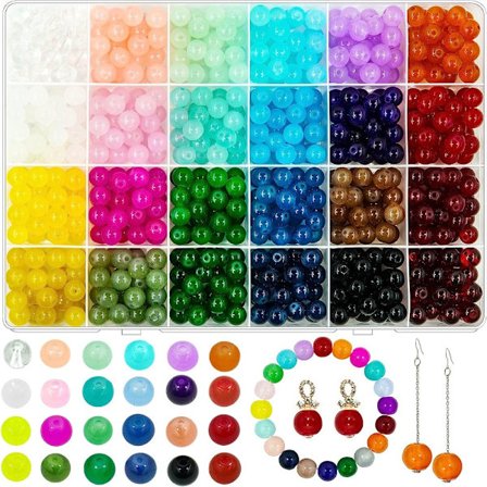 480 stk 8 mm glassperler Smykker å lage krystallperler