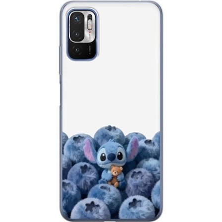Kompatibel Mobilcover til Xiaomi Xiaomi Redmi Note 10 5G Sød blå karakter blandt blåbær med bamse i blød og legende illustration