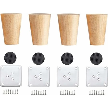 Møbelben i tre, 4 stk. solide sofabein i tre, sengerammer i tre, skapbein i tre for sofa TV-skap salongbord sengeben, 6 cm