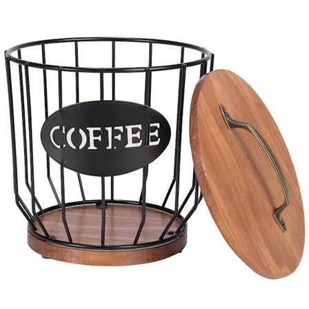 Kaffefilterhållare med lock, metall kaffefilterbehållare, kaffebartillbehör