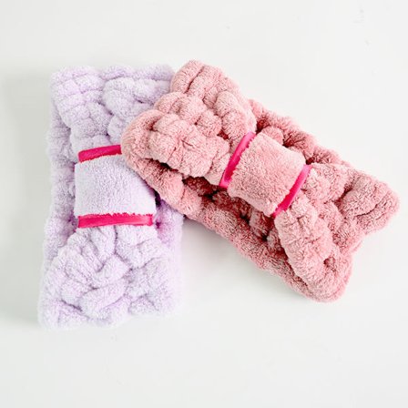 (Rosa Rød/Lilla) 2-pakning Mikrofiber Hudpleie Spa Hårbånd Ansikt