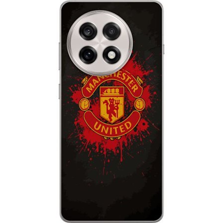 Kompatibelt Mobildeksel til OnePlus OnePlus 13R Manchester United logo i rød og gul farge med røff sportslig bakgrunn