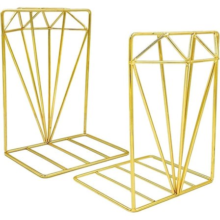 2 kpl kirjatukia, metalliset kirjatukitelineet, toimistokirjahyllyt, kirjatukisuunnittelu, säädettävät kirjatelineet metallista, kodin sisustus (kulta