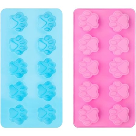 2-pak tass silikoneforme, 10 hulrum chokolade tassform hund silikoneform genanvendelig hvalp kat tass isterningeforme DIY bageværktøj til budding