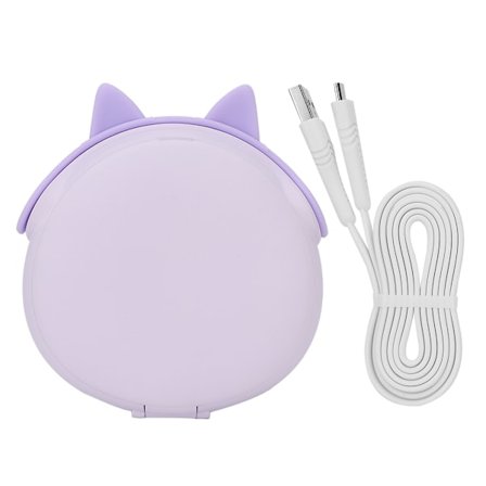 3000mAh bærbar USB-strømbanklader sminke speil med lys jentegave lilla