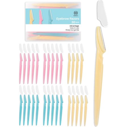 Dermaplaningsverktyg för ansikte, 30 st Dermaplaningsrakhyvlar för ansikte, Multifunktionella ansiktsrakhyvlar för kvinnor och män, Flerfärgad, 30 