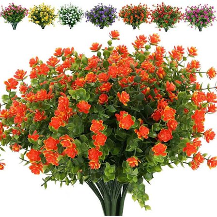 12 stk. Bund Simulerede Udendørs Planter Kunstige Blomster - Rød