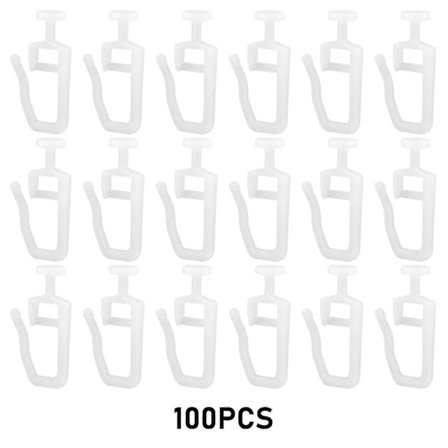 100 st Hem 6mm Huvud Fönsterbeslag Gardinskena Slider med veck