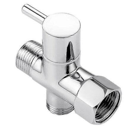 Bidet T-adapter, messing T-adapter med afspærringsventil 3-vejs T-stykke 7/8In x 7/8In x G1/2 kompatibel med T