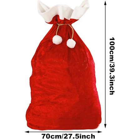 Jul Stor nissen vesker med snøring snor fløyel nissen's gave sekk poser