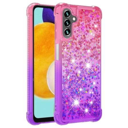 SKALO Samsung A54 5G Juoksuhiekka Glitter Sydämet TPU kuori - Pi Multicolor