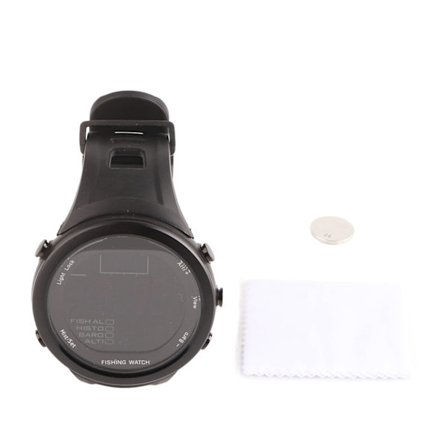 Barometer ur, vandtæt baggrundsbelysning multifunktionel højdemåler termometer ur til udendørs fiskeri sort