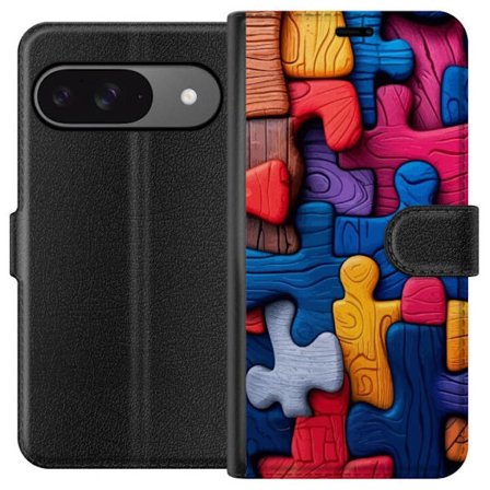 Yhteensopiva Lompakkokotelo Google Google Pixel 9 Pro Leikkisä kuvitus Stitchin kanssa vaaleanpunaisissa omenoissa pehmeässä pastellidesignissa, jo