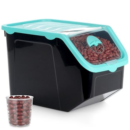 Grøntsagsbeholder, 12L, Sort, med låg