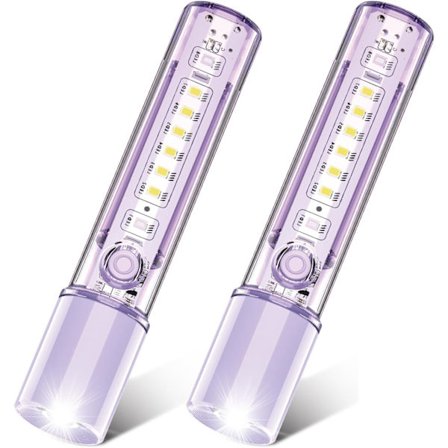 2025 Seneste Model Lilla LED EDC Lommelygte - USB-C Genopladelig, Vandtæt, Zoom Fokus, 3 Tilstande, Rød & Blå Nødblink - Bedst til