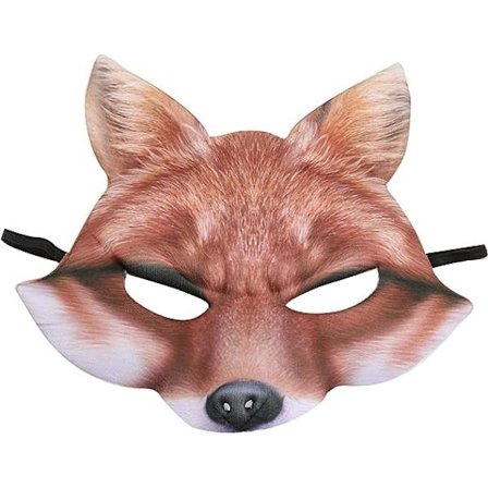 Fox- Shape Half Mask Animal Cosplay Kostym Halv Face Cat Masks för Halloween Carnival Masquerade