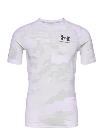 Ua Hg Isochill Comp Print Ss T-shirts Short-sleeved Valkoinen Under Armour