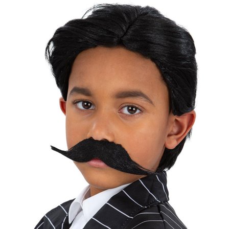Gomez Addams Peruk & Mustasch Barn