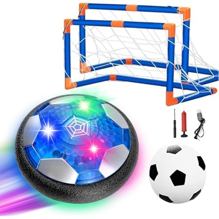 Svevefotball for Barn, Innendørs Fotballleker, Oppladbar Lysende Svevefotball med 2 Mål Perfekt Bursdag Julegave til Barn