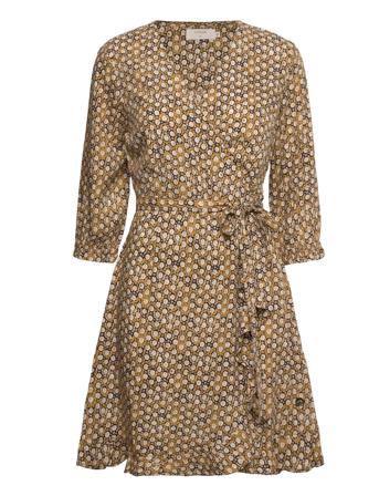 Crtiah Wrap Dress - Zally Fit Dresses Wrap Dresses Gul Cream*Betinget Tilbud