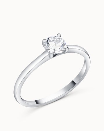 Solitairering Belle 18K Hvidguld Naturlig Diamant 0.30 Carat - Forlovelsesringe & Vielsesringe hos Vanbruun