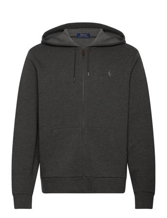 Double-Knit Mesh Full-Zip Hoodie Tops Sweat-shirts & Hoodies Hoodies Grey Polo Ralph Lauren
