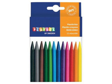 PLAYBOX Plastkrita 12 färger - Lyreco - Skola och förskola - Bild och form - Kritor