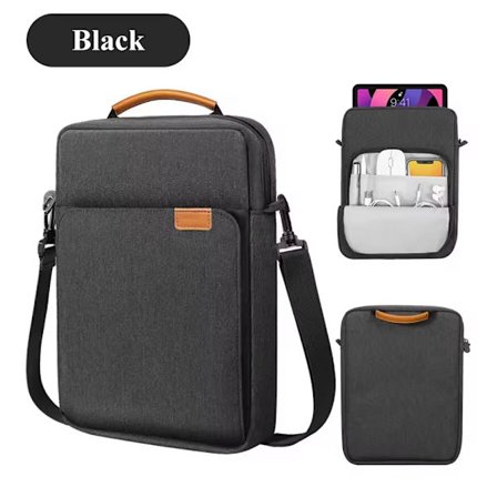 Sort Laptop Tablet Messenger Taske til MacBook Air Pro M1 M2 iPad