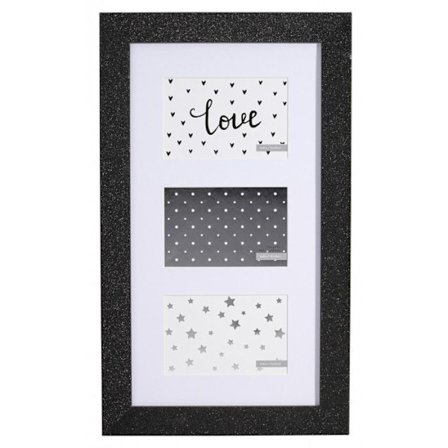 Puutuikkakehys kimalteilla - ERICA "Céleste" - 48,6 x 28,6 x 1,5 cm - Musta