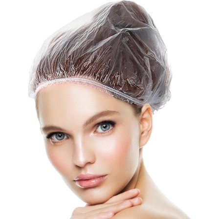 100 brusehætter i plastik, engangs brusehætter, vandtætte hårhætter - velegnet til hjemmet, hotel og rejser, hver enkelt pakket.