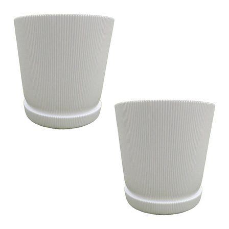 Krukor med fat, set om 2, inomhus/utomhus