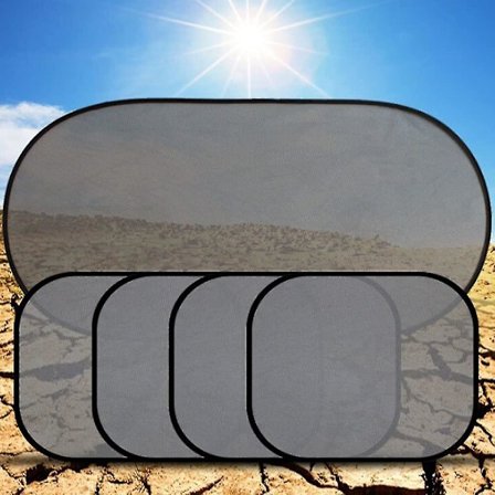 5 Pak Solskærme til Bilruder - Sidedøre og Bagrude - Blokerer UV-Stråler