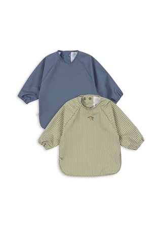 Konges Sløjd 2 Pack Dinner Bib Tea Stripe/Flint Stone 18 mdr. - 3 år, Børn & Forældre, Spisetid, Hagesmække