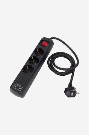 PR Home - Grenuttag 3:A M Usb 1,4 m - Svart - Tillbehör - Från Homeroom
