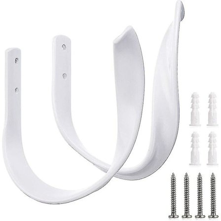 Gardinstop i Aluminium Legering, Dekorative Væghængte Gardinholdere Med Skruer, Robust Vinduebehandling Holdere Til Hjemmet, Hvid