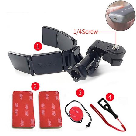 Tuyu Full Face Hjelm Hagemontering Holder Til Gopro Hero 10 9 8 7 Dji Insta360 Kamera Rem Flodbar Front Hagemontering Tilbehør(Sæt 2)