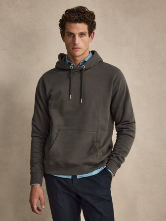 John Henric Men's Graugrüner Baumwoll Hoodie Size M