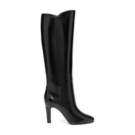 Saint Laurent, Jane Monogram Boots Zwart, Dames, Maat:38 1/2 EU