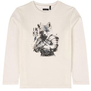 Kids - IKKS White Long Sleeved Branded Graphic T-shirt 12 Years - Tops - 12 years - White