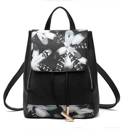 Damen Ryggsekk Håndveske PU-Lær Glidelås Vesker Mote Casual