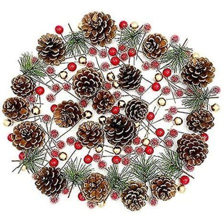 Joulukranssikoristelu - Mäntykartio ja Marja Setti