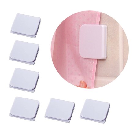 6-pack vindtäta stoppskyddsklämmor, duschskyddsgardin