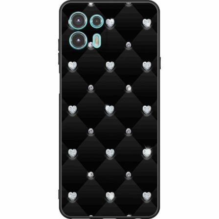 Motorola Edge 20 Lite Svart Skal Diamant Hjärta