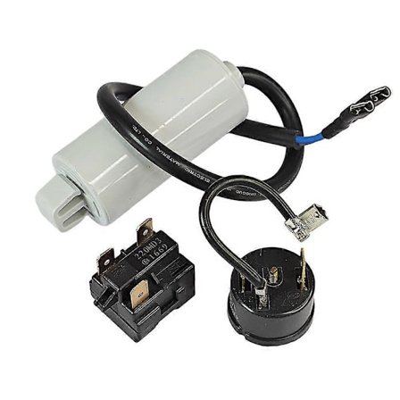 220MD3 Overbelastningsbeskyttelse Frysekompressor Startmotor Trefodet til Midea Køleskab (220MD3 Startmotor + Cirkulært Beskyttelse + 3uF Kondensator)