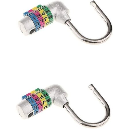 2 stk. 4-cifret Hængeslås med Kombinationshjul - Sølv