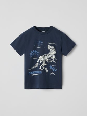 Polarn O. Pyret T-shirt dinosaurier - 122 - barnkläder - blue