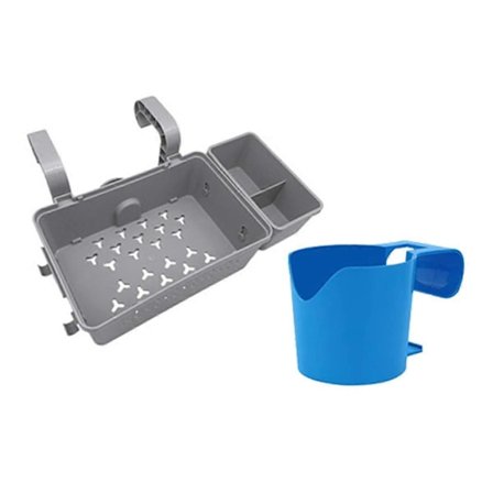 Poolside Opbevaring med Kopholder, Poolkurv, til Overjordiske Pooltilbehør, Poolside Bra