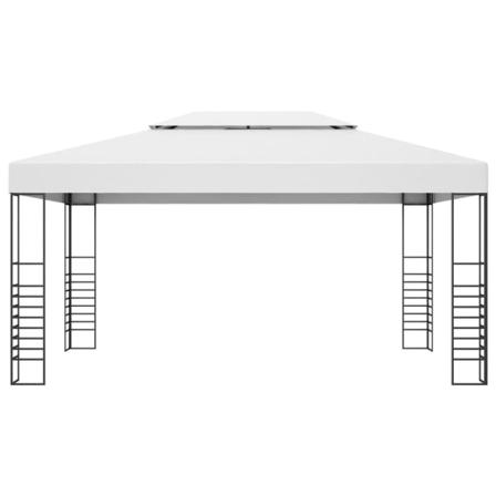 Vidaxl Paviljong Pulverlackerat Stål 4x3x2,7 M Vit Vit