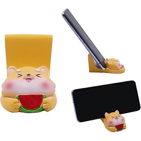 Sød Vandmelon Hunde Mobiltelefon Stand Gul, Desktop Tablet Computer Stand Kreativt Dyr Smartphone Stand Desktop Stand Hjem Dekoration Gave